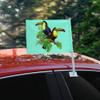 Toucan Tropics Tropical Rainforest Watercolor Car Truck Flag with Window Clip On Pole Holder view 2