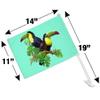 Toucan Tropics Tropical Rainforest Watercolor Car Truck Flag with Window Clip On Pole Holder view 4
