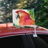 Rainforest Macaw Parrot Tropical Watercolor Car Truck Flag with Window Clip On Pole Holder view 2