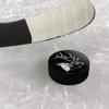 Bull Elk Illustration Ice Hockey Puck view 2