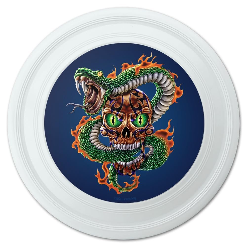 Skull and Flaming Snake Novelty 9" Flying Disc