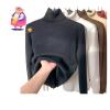 BEABAG 2024 New Winter Fleece Thick Knitted Bottoming Shirt, Sweater Soft Thermal Fleece Turtleneck Womens (Black,XL) view 1