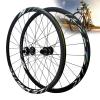 ZECHAO Bike 700C Disc Brake Road Wheels,Double Wall Aluminum Alloy Thru-Axle Rims Front 2 Rear 4 Bearings 8-12 Speeds for 23-45C Tires (Color : Black, Size : 700c) view 1