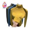 BEABAG 2024 New Winter Fleece Thick Knitted Bottoming Shirt, Sweater Soft Thermal Fleece Turtleneck Womens (Yellow,S) view 1