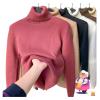 BEABAG 2024 New Winter Fleece Thick Knitted Bottoming Shirt, Sweater Soft Thermal Fleece Turtleneck Womens (Plum Color,XL) view 1