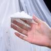 chrumeshi Long Wedding Bride Veil Pearl Cathedral Length Veils For Women With Comb (118inch, white) view 3