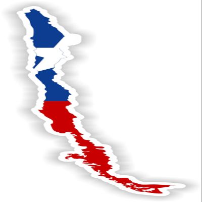 1x Chile Map Flag Project - Car Vinyl Waterproof Sticker - 15cm