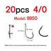 SeroNi 20pcs 1/0-10/0 Octopus Beak Hook Black Fish Hooks Saltwater Fishing Hook (Size : 20pcs 410) view 3