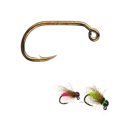 KTGCOZS Pack of 100 60 Fly Tying Hooks Barb Curved Shank Jig Fly Tying Hooks 10#-16# (10# 100pcs)