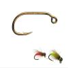 KTGCOZS Pack of 100 60 Fly Tying Hooks Barb Curved Shank Jig Fly Tying Hooks 10#-16# (10# 100pcs) view 1