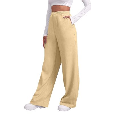 Baggy Wide Leg Sweatpants Womens High Waist Fleece Joggers with Pockets Lounge Pants Casual Comfy Drawstring Sweat Pants Fleece Lined Sweatpants Women Y2k Clothes Fleece Joggers Pants