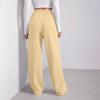Baggy Wide Leg Sweatpants Womens High Waist Fleece Joggers with Pockets Lounge Pants Casual Comfy Drawstring Sweat Pants Fleece Lined Sweatpants Women Y2k Clothes Fleece Joggers Pants view 3