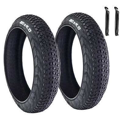 NineFit Basics 2 Pack 20 x 4.0 Fat Tire, Mountain Bike Tires, Replacement Tires for On or Off Road Use