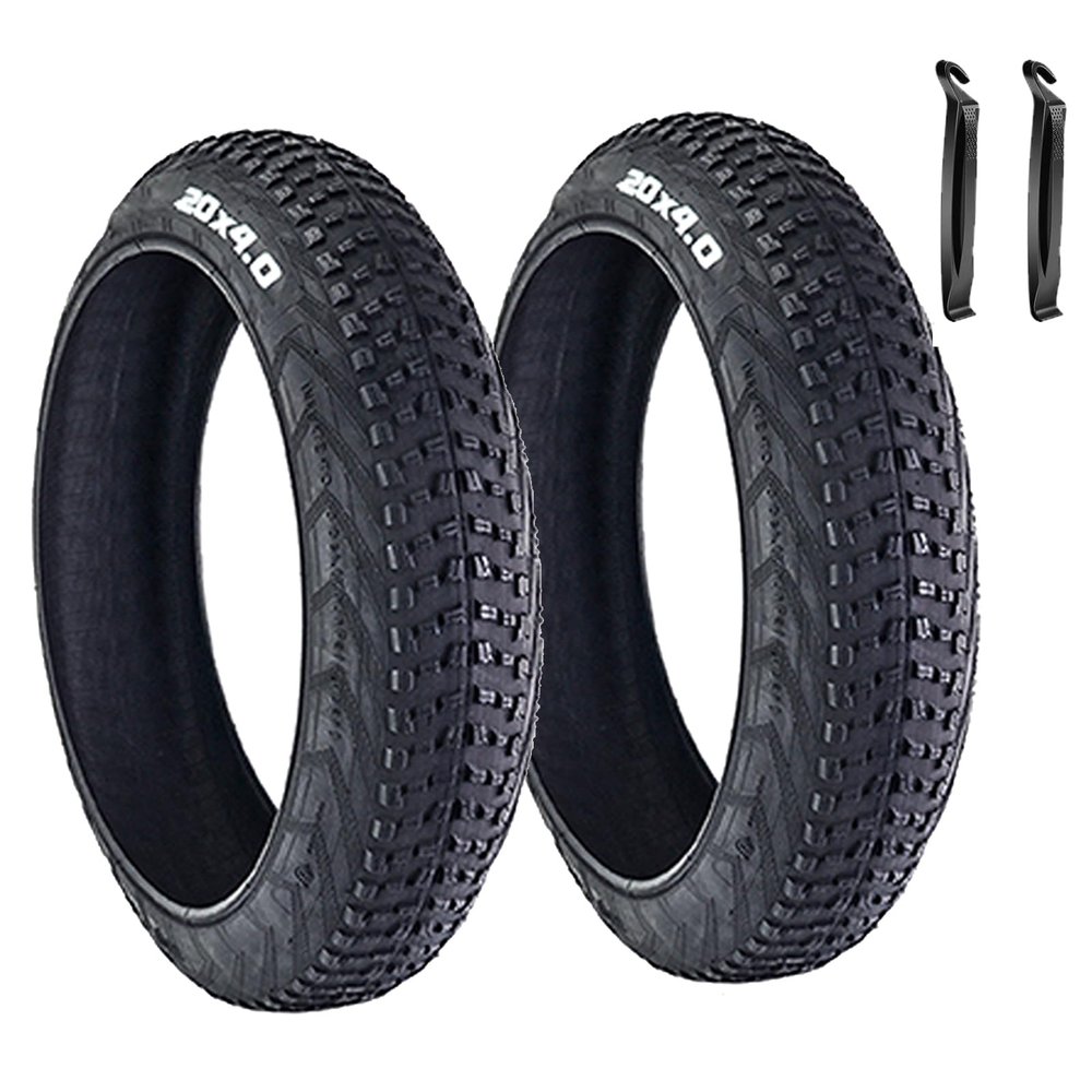 NineFit Basics 2 Pack 20 x 4.0 Fat Tire, Mountain Bike Tires, Replacement Tires for On or Off Road Use