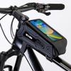 Bike Frame Bag, Waterproof Bike Phone Mount Holder Bicycle Front Top Tube Pouch Pannier Cycling Frame Storage Bag Cycle Crossbar Bags for iPhone 16 15 14 13 12 Pro Max Samsung Smartphones up to 6.9'' view 1