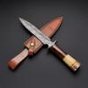 Blade Frenzy Custom Handmade 150 Layer Damascus Steel Hunting Dagger Knife with Leather Sheath BF441 view 1