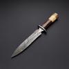 Blade Frenzy Custom Handmade 150 Layer Damascus Steel Hunting Dagger Knife with Leather Sheath BF441 view 2