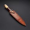 Blade Frenzy Custom Handmade 150 Layer Damascus Steel Hunting Dagger Knife with Leather Sheath BF441 view 3