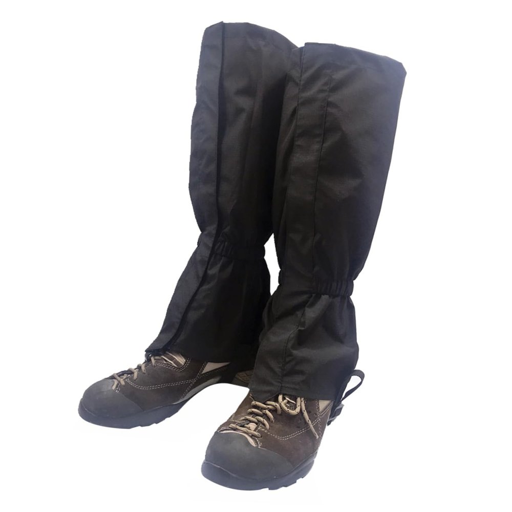 GOOHOCHY 1pair Breathable Snow Gaiters for Skiing Climbing Hiking Boot Strap for Wind Water for Outdoor Activities Black