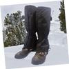 GOOHOCHY 1pair Breathable Snow Gaiters for Skiing Climbing Hiking Boot Strap for Wind Water for Outdoor Activities Black view 2