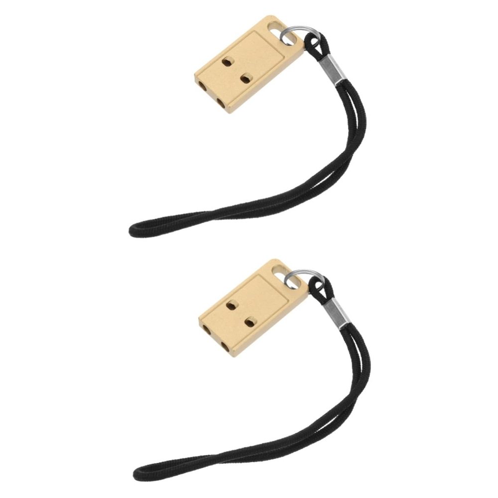 BESPORTBLE 2pcs Multi-use Hiking Whistle Emergency Survival Whistle Brass Craft for Outdoor Activities