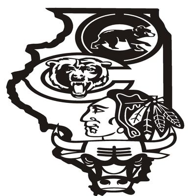 Badger Steel USA - Illinois Sports Blackhawks- Metal Wall Art - 14" X 24" - Black
