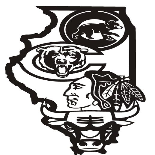 Badger Steel USA - Illinois Sports Blackhawks- Metal Wall Art - 14" X 24" - Black