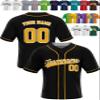 Custom Baseball Jerseys - Personalized Team Uniforms for Men, Women, Boys, and Girls - Add Your Name, Number, or Logo - Customized Baseball Shirts for Sports Fans, Teams, Events, Gifts Black/Yellow view 1