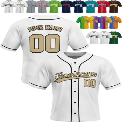 Custom Baseball Jerseys - Personalized Team Uniforms for Men, Women, Boys, and Girls - Add Your Name, Number, or Logo - Customized Baseball Shirts for Sports Fans, Teams, Events, Gifts