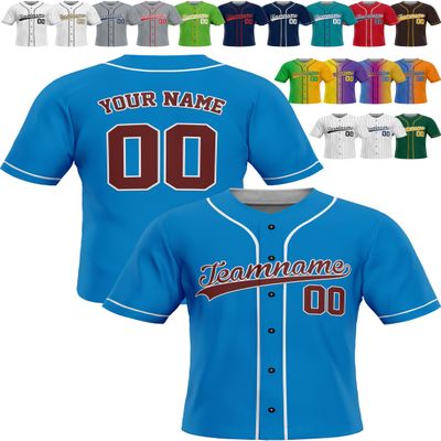 Custom Baseball Jerseys - Personalized Team Uniforms for Men, Women, Boys, and Girls - Add Your Name, Number, or Logo - Customized Baseball Shirts for Sports Fans, Teams, Events, Gifts