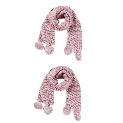 Didiseaon 2pcs Baby's Winter Essential Soft Chenille Scarf Kids Warmth Fuzzy Balls