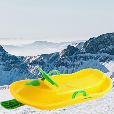 Double Thickened Sled, Children's Sled with Steering Wheel, Sled with Brake Handrail