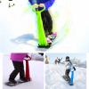 SepKus 2 Pcs Sledding Snowboard, Cold Resistant Ski Scooter, Foldable Snow Scooter with Handle, Durable Snowboard Kick-Scooter for Winter Outdoor Downhill, Green view 4