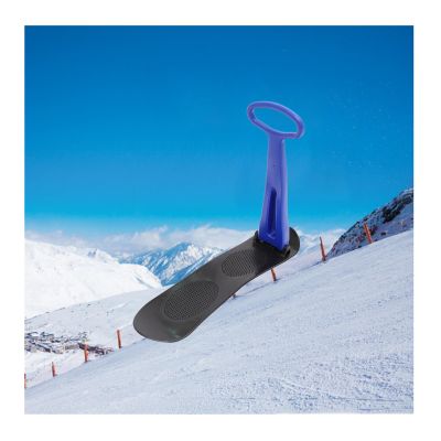 SepKus 2 Pcs Winter Ski Skooter Sled, Outdoor Winter Ski Scooter Snow Sled, Fold Portable Snowboard Kick-Scooter Sled for Use on Snow 4 Years and Up, Blue