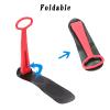 SepKus 2 Pcs Winter Ski Skooter Sled, Outdoor Winter Ski Scooter Snow Sled, Fold Portable Snowboard Kick-Scooter Sled for Use on Snow 4 Years and Up, Blue view 3