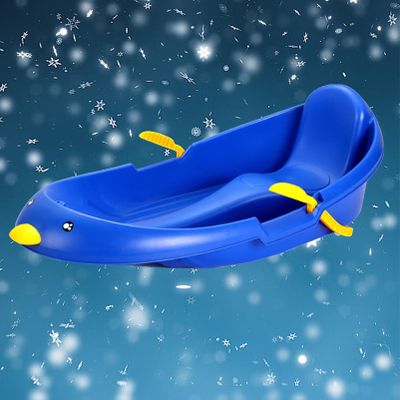 Thickened Wear-Resistant Sledge, Children's Snowboard Sledge, Plastic Sledge, Adult Sledge with Backrest