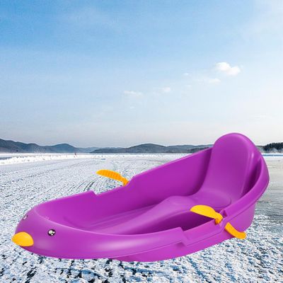 Thickened Wear-Resistant Sledge, Children's Snowboard Sledge, Plastic Sledge, Adult Sledge with Backrest