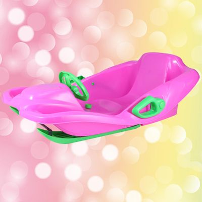 Children's Sledge, Thickened Double Sledge, Multi-Coloured Sledges, Snow Sledge with Backrest, Plastic Sledge