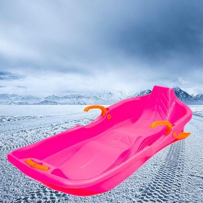 Winter Tandem Sledges, Children's Sledges, Sledges with Brakes and Pull Ropes, Plastic High Back Sledges