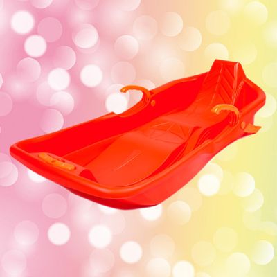 Winter Tandem Sledges, Children's Sledges, Sledges with Brakes and Pull Ropes, Plastic High Back Sledges
