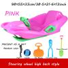 Children's Sledge, Thickened Double Sledge, Multi-Coloured Sledges, Snow Sledge with Backrest, Plastic Sledge view 2