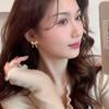 Golden Silvery Bow Earrings for Women Ribbon Bow Stud Earrings Cute Bowknot Earrings Christmas Birthday Jewelry Gift view 3