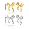 Golden Silvery Bow Earrings for Women Ribbon Bow Stud Earrings Cute Bowknot Earrings Christmas Birthday Jewelry Gift view 4
