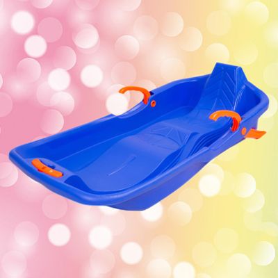 Winter Tandem Sledges, Children's Sledges, Sledges with Brakes and Pull Ropes, Plastic High Back Sledges