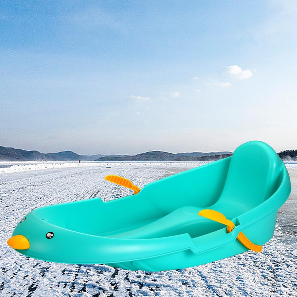 TUOYIBO Thickened Wear-Resistant Sledge, Children's Snowboard Sledge, Adult Sledge with Backrest, Winter Snow Sleds