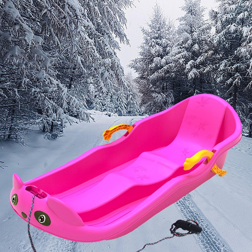 Two-Person, Two-Seater Thickened Sledges, Two-Handle Children's Sledges, Frost-Resistant and Wear-Resistant Sledges, Sledges with Pull Ropes