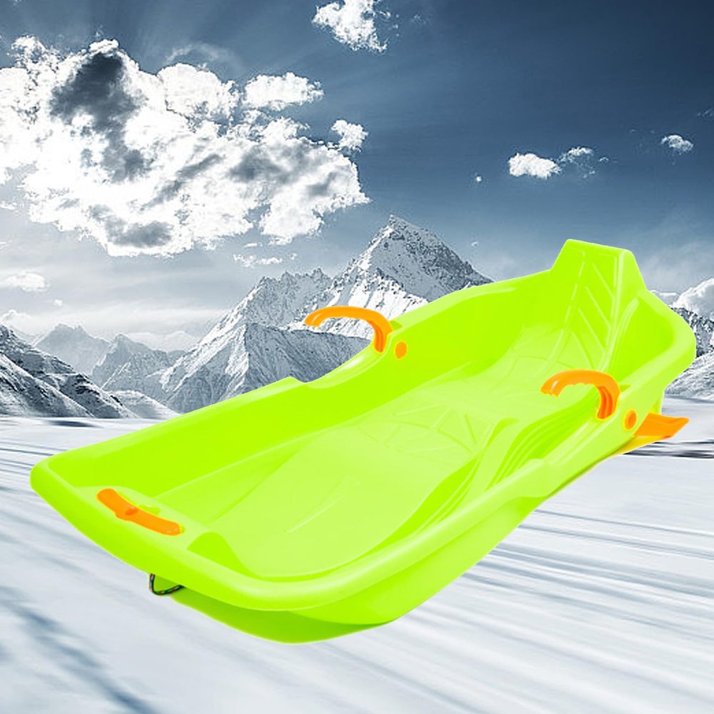 Children's Abrasion-Resistant Sledges, Winter Tandem Sledges, Frost-Resistant High Back Sledges, Sledges with Brakes and Pulling Ropes