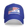 America Flag and Israel Flags Classic Baseball Caps,Adjustable Sandwich Cap, Blue Casquette Hats Outdoor Trucker Dad Hat view 1