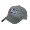 America Flag and Israel Flags Baseball Cap, Funny Adjustable Washed Cotton Trucker Hats, Dad Hat for Men Father Daddy Papa-128 Gray view 1