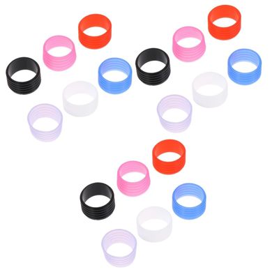 BESTOYARD 18 Pcs Racquet Sealing Rubber Ring Anti- Slip Grip Band Badminton Racket Grip Tape Tennis Dry Overgrip Racket Handle Dry Feel Grip Racquet Grips Ring Tennis Grips Ring